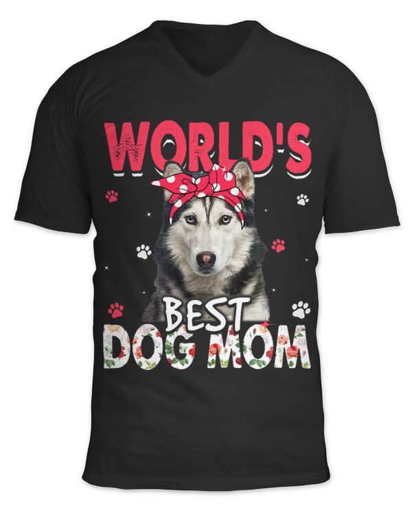 Womens Worlds Best Siberian Husky Dog Mom Funny Mothers Day