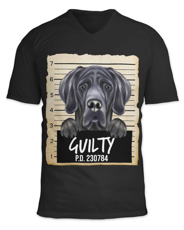 Funny Black Great Dane Guilty Dog Mugshot 383