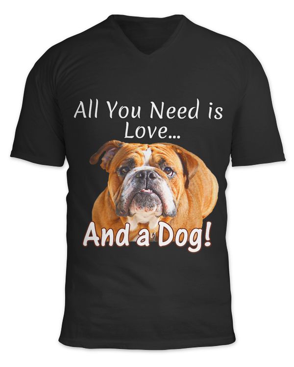 Cute Love and a Bulldog Dog T Brown Begging Puppy