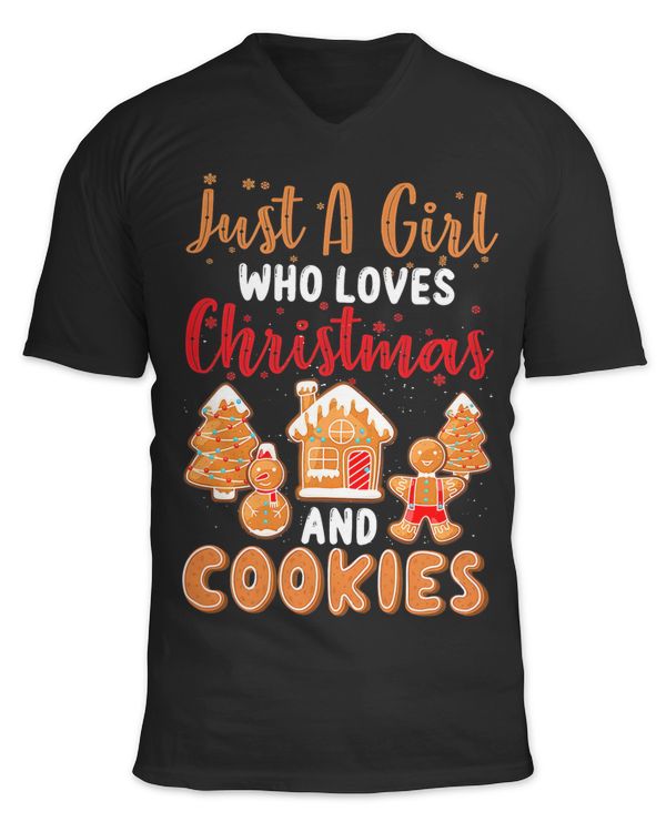 Just a Girl Who Loves Christmas Cookies Gingerbread Cute Kid 161