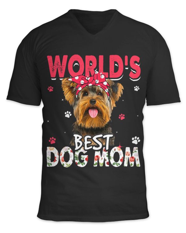 Womens Worlds Best Yorkshire Terrier Dog Mom Funny Mothers Day