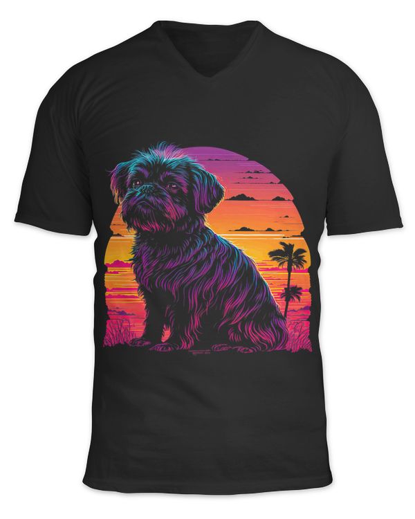 Retro Aesthetic Brussels Griffon dog 70