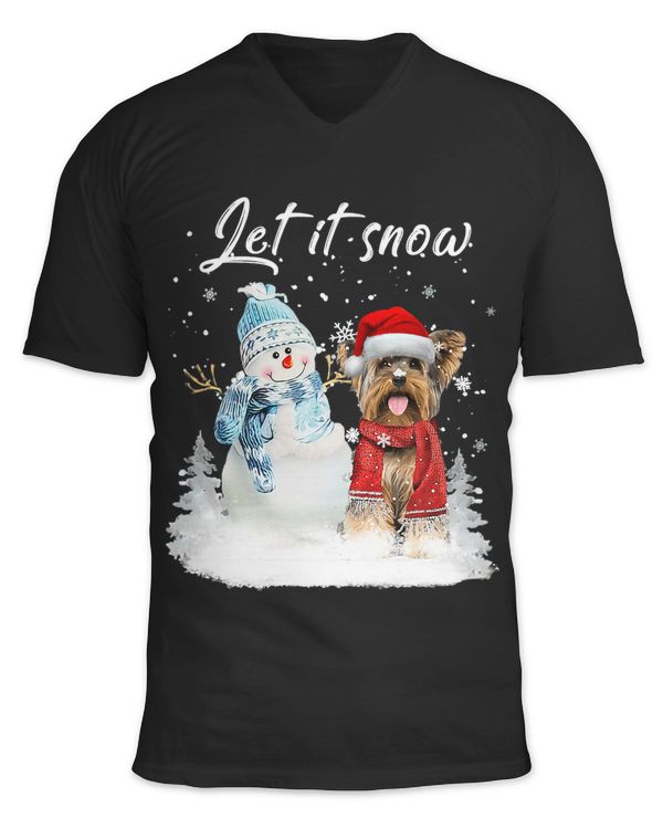 Yorkshire Terrier Santa Dog Christmas Snowman Xmas Pajama 324