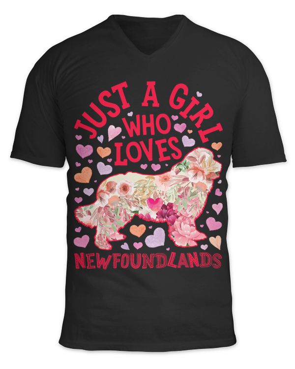 Newfoundland Just A Girl Who Loves Dog Flower Women Floral 133