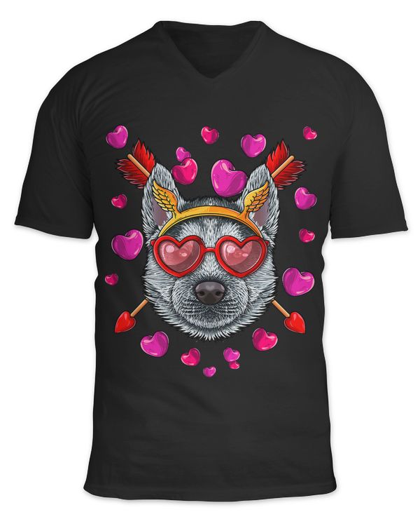 Husky Valentines Day Dog Face Heart Glass Love Arrows