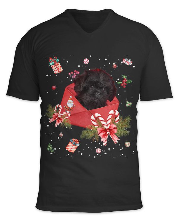 Affenpinscher Dog In Christmas Card Ornament Pajama Xmas407