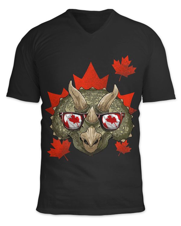 Canadian Triceratops Maple Leaf Patriotic Canada Flag 339