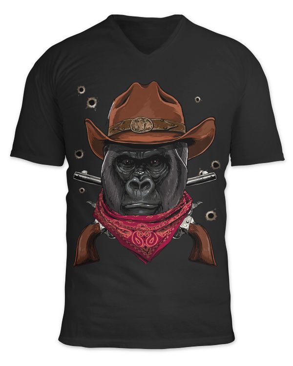 Cowboy Gorilla Western Rodeo Cowboy Hat and Bandana 139