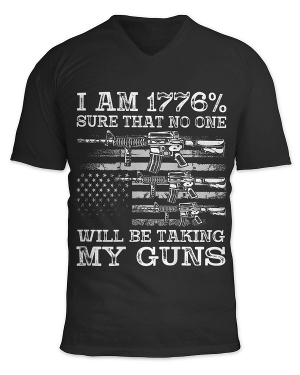 Guns USA Flag Shirt I Am 1776 Sure No One Is Taking My Guns