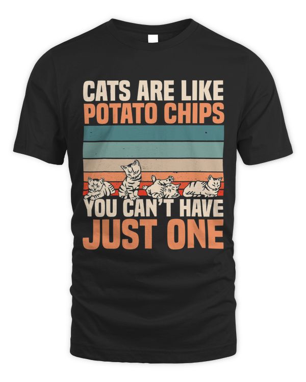 Potato Chips And Cat Retro Vintage Lover