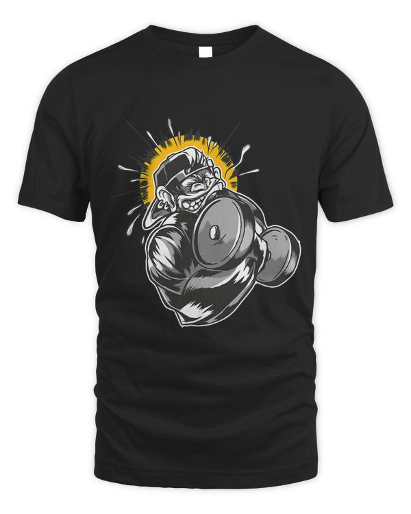 Monkey Lover Mens Monkey sport muscles dumbbell fitness weight training gift
