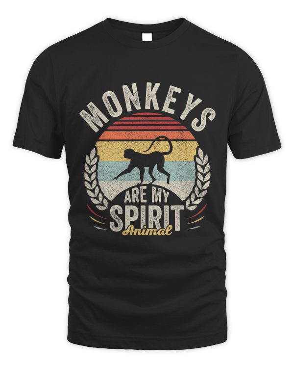 Monkey Lover Vintage Retro Monkeys Are My Spirit Animal Monkey Lover