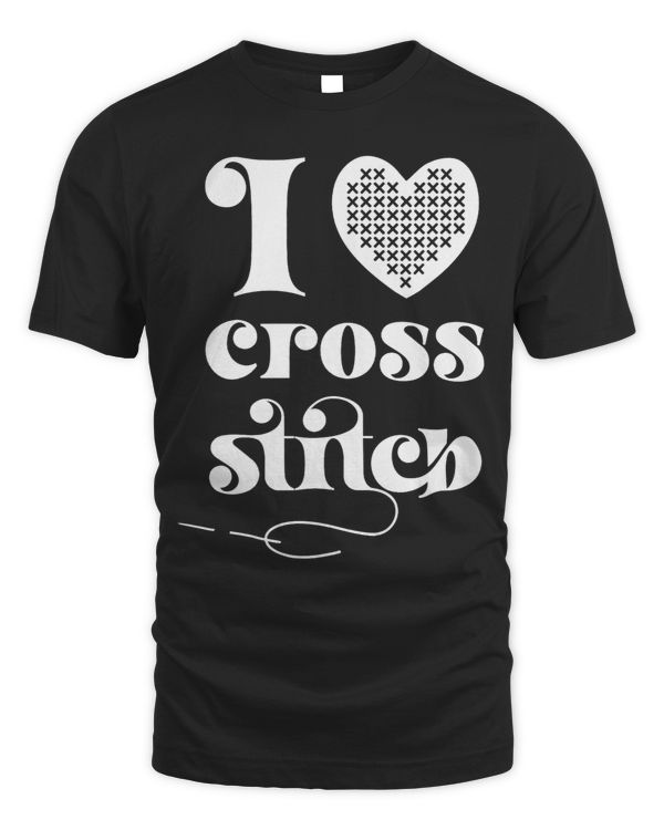 I Love Cross Stitch Heart and Needle 1