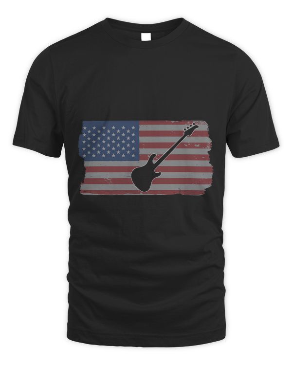 Bass Player USA American Flag Bassist For Musicians