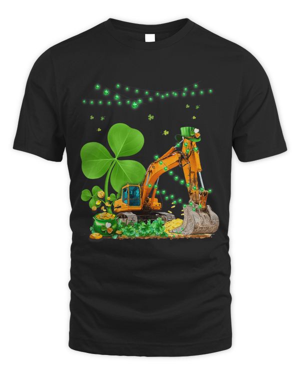 st patricks day lucky shamrock excavator digger men women