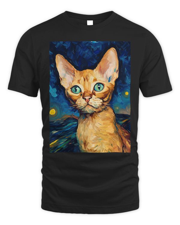 Devon Rex Starry Night Painting Men Women Kids 1