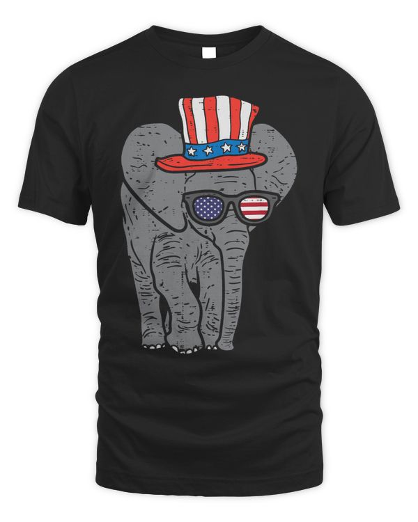 Elephant American Flag USA 4th Of July Fourth Patriot Animal