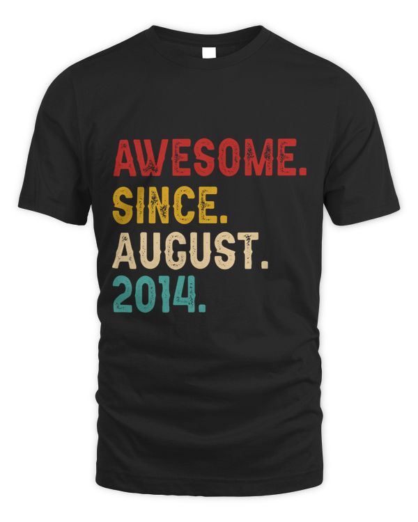 9th Birthday Gift 9 Year Old Awesome Since August 2014