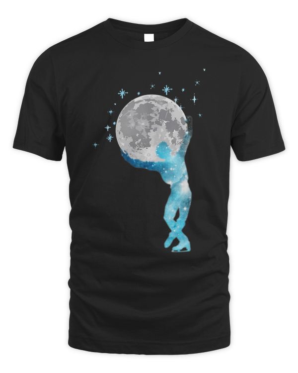 Figure Skater Embracing the Moon Winter Sport Athlete
