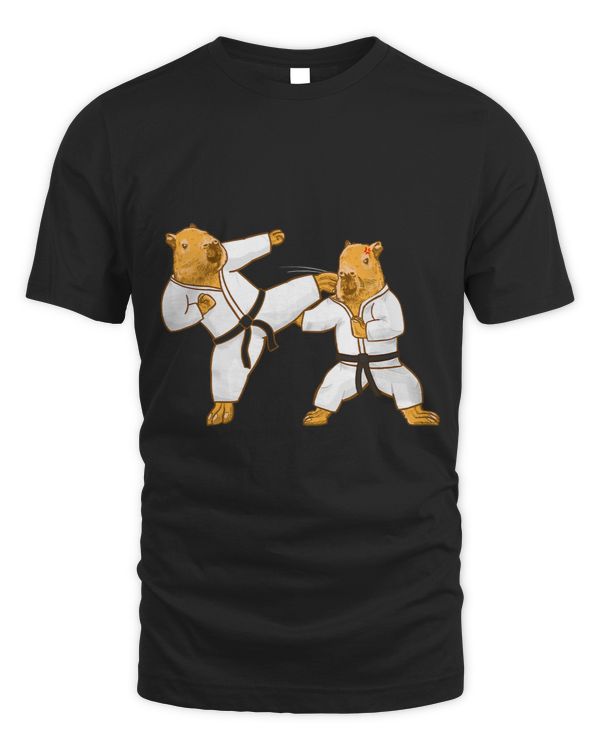 Funny Capybara fight Material Arts Karate MMA Kickboxing