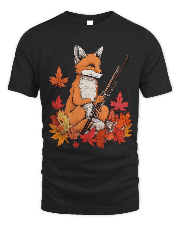 Fox With Maple Leaf And An Oboe Cottagecore