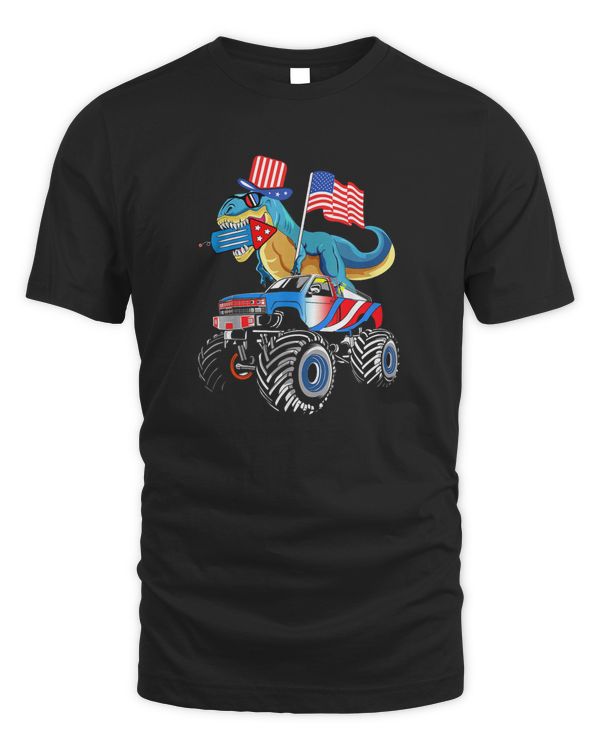 4th Of July kids boys dinosaur Firework American Flag usa_1