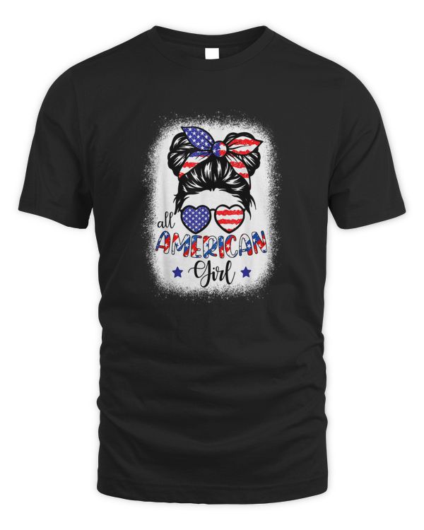 All American Girls 4th of July Bleached Shirts Daughter USA