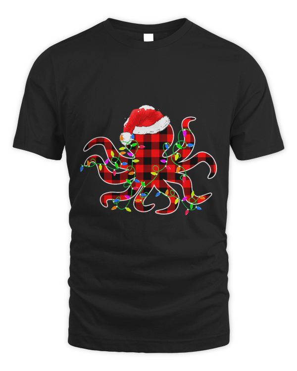 Octopus Animals Lover Christmas Santa Xmas Lights Pajama