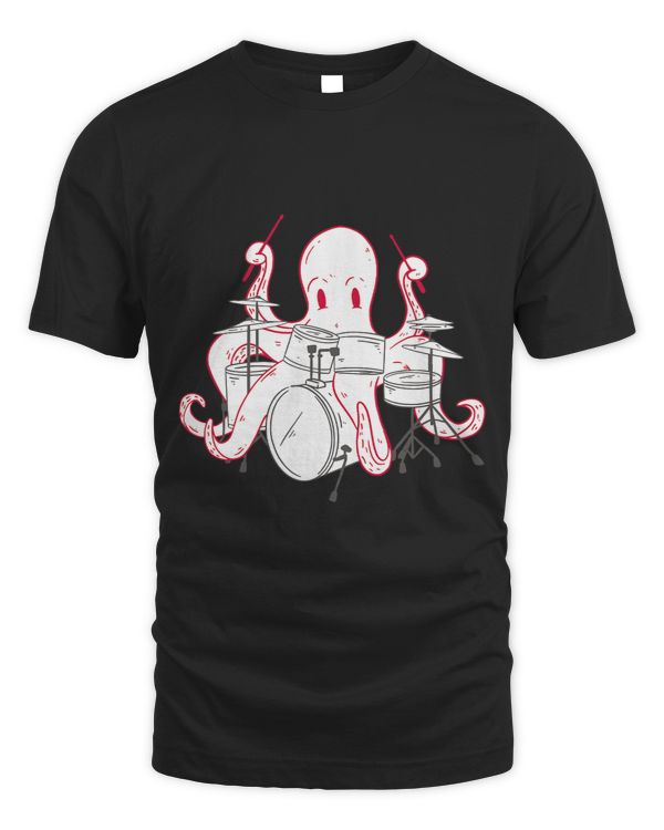 Octopus Drummer Realistic Drums Octopus Animal Lover Women