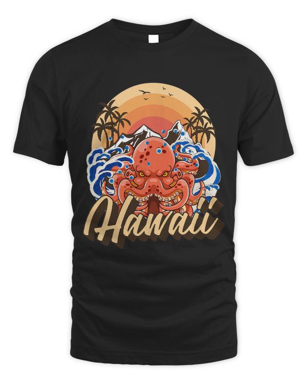 Octopus Hawaii Retro Vintage Hawaiian Island