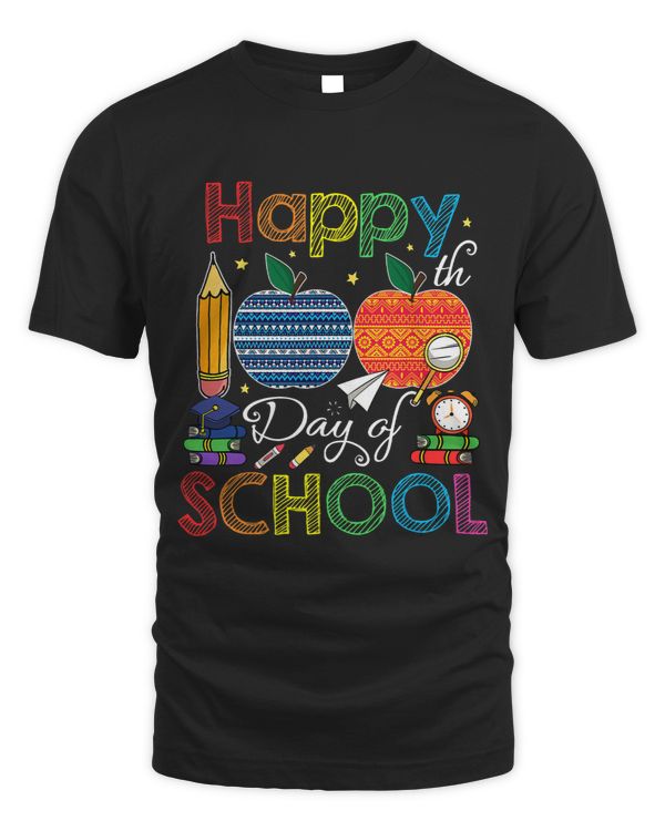 100 Days Of School Apple Pencil Boys Girls Student Teacher