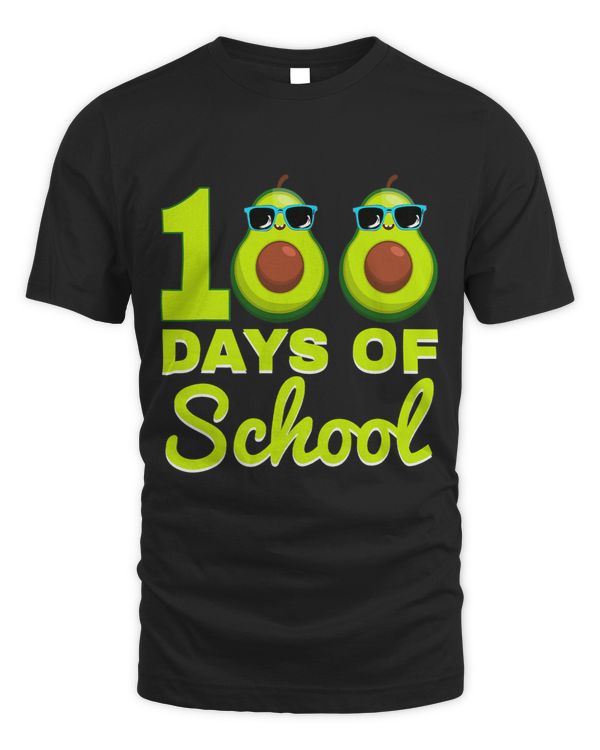 100 Days of School Avocado Funny Food fruit Lover Tee