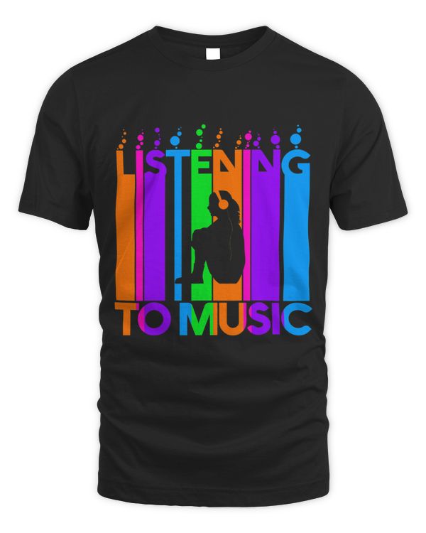 Listeningtomusic with Colorful Rainbow Bubbles