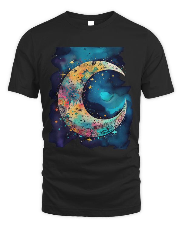 Crescent Moon with Stars abstract Bohemian Style Women Girls 1