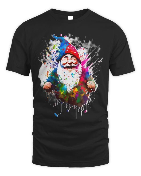 Gnome Paint Splatter Laughing Gnome Lovers Splatter Design