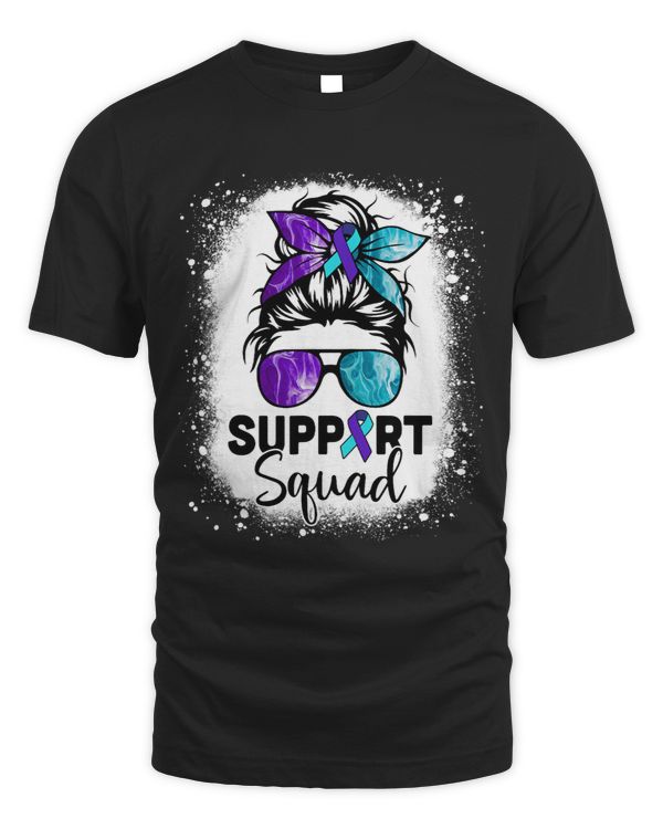 Support Squad Messy Bun Suicide Prevention Awareness