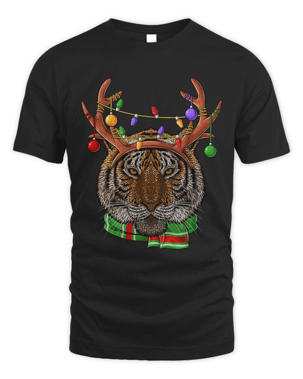 Tiger Reindeer Antlers Cute Christmas Animal Xmas Kids