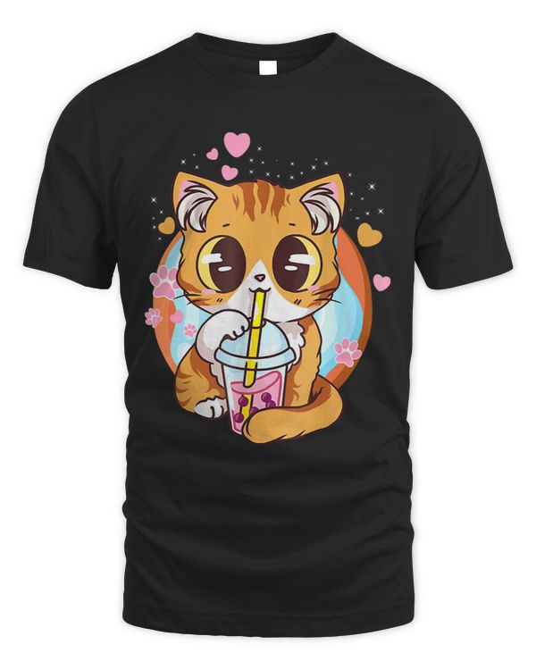 Cat Boba Tea Bubble Tea Kawaii Anime Japanese Neko Girl Teen