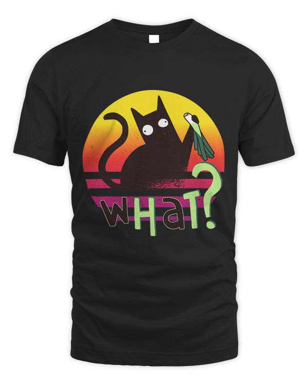 Cat What 2Funny crazy black cat with leek