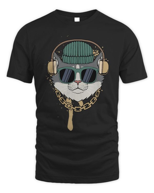Cat With Headphones DJ Deejay Music Bass Party Sound Pop