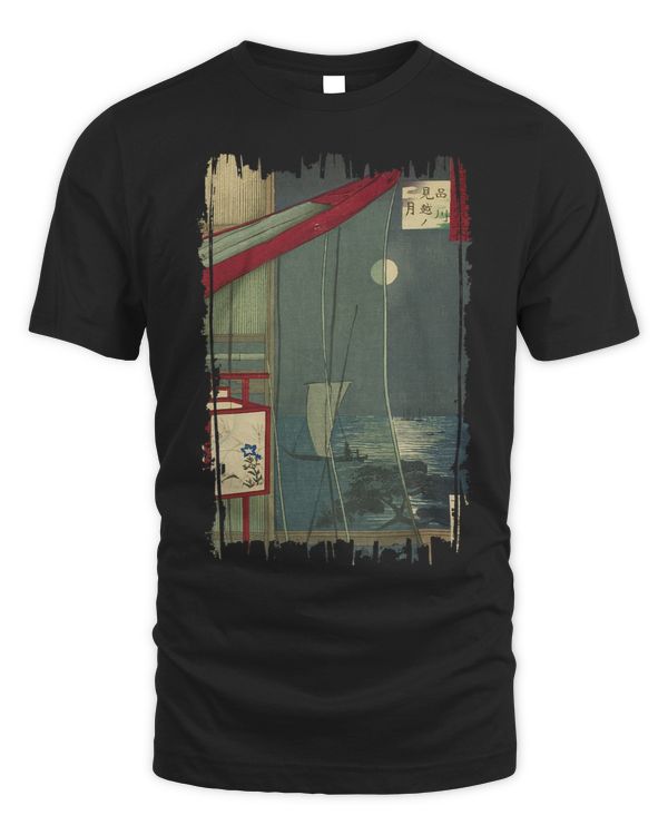 Stylish Vintage Art Moon Beyond Shinagawa Hiroshige Classic