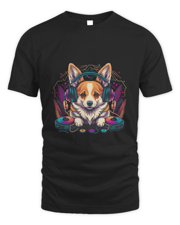 Corgi Headphone DJ EDM Music