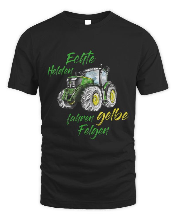 Traktor Landwirt Echte Helden fahren gelbe Felgen John