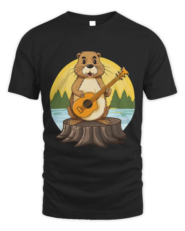 Guitarist Cute Beaver With A Guitar Cottagecore Aesthetic 3 Guitar