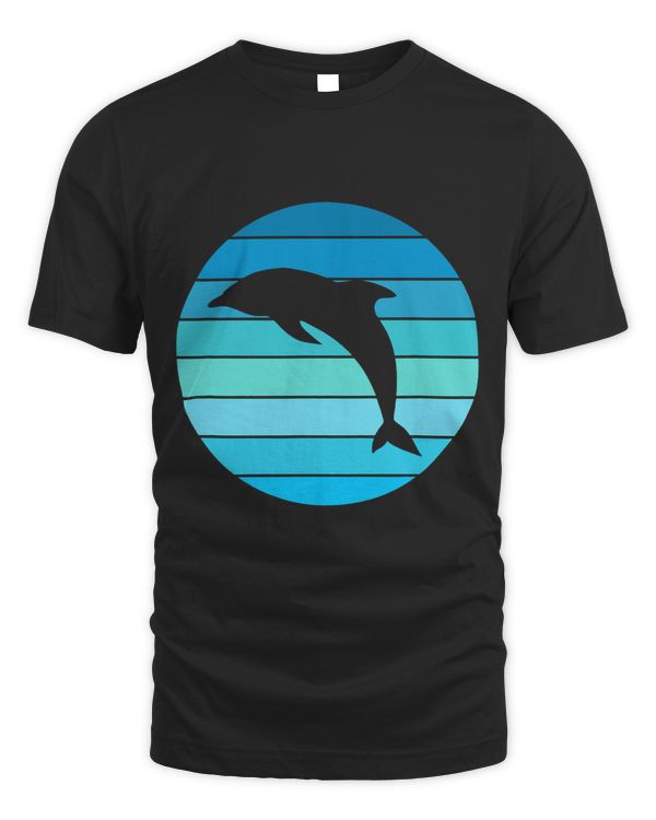 Dolphin Lover Silhouette Blue Circle