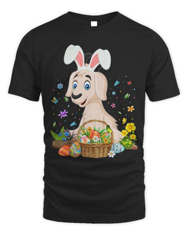 Funny Goat With Bunny Ears 2Colorful Egg Basket Easter Day Kids