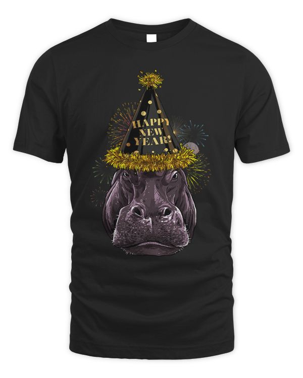 New Year Hippopotamus New Years Eve Party Countdown Hippo103