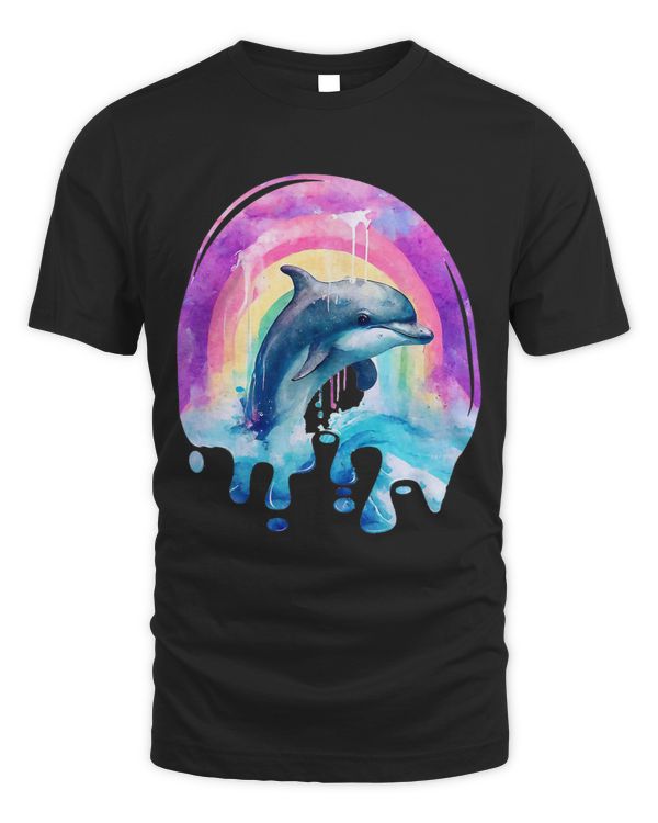 Dolphin Lover Cute Watercolor Sea Life Dolphin