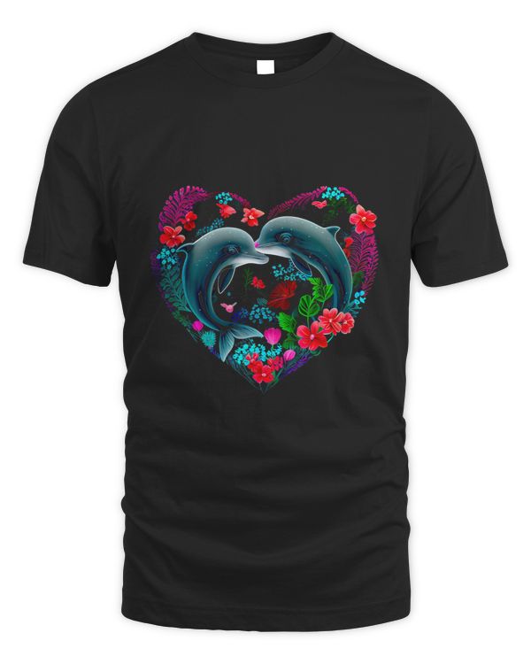 Dolphin Lover Heartshaped Dolphin couple Valentines day 1