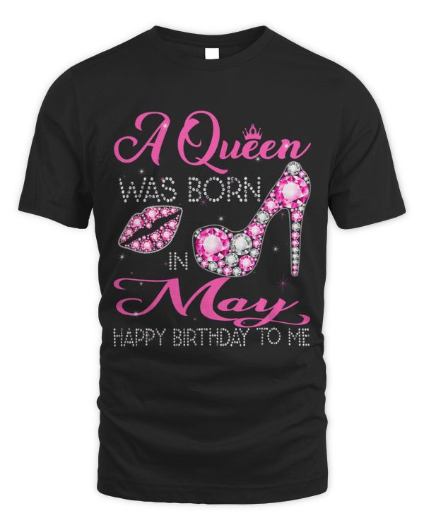 A Queen Was Born in May Birthday Shoes Diamond Lips Gifts